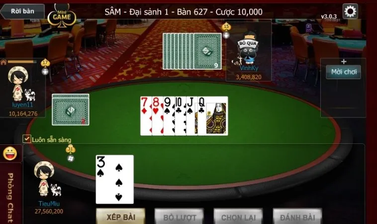 Bàn chơi Sâm Lốc 98Win