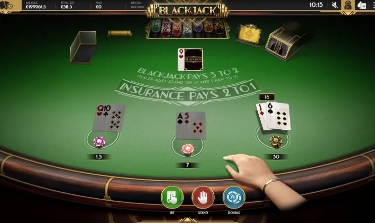 Bàn chơi Blackjack Tại 98Win